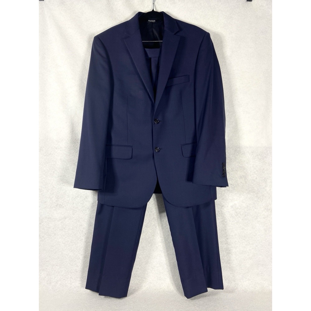 Jos A Bank 2PC Pant Suit 40R Navy Traveler 100% Wool Pants 34 Corporate
